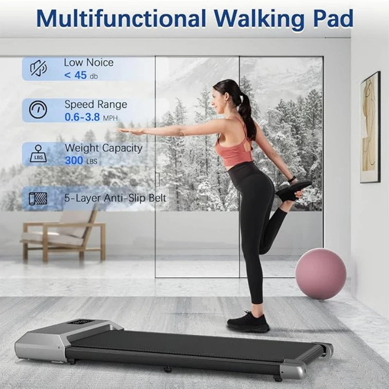 2in1 Walking Running Fitness Exercise Machine 300lbs Treadmill for Home
