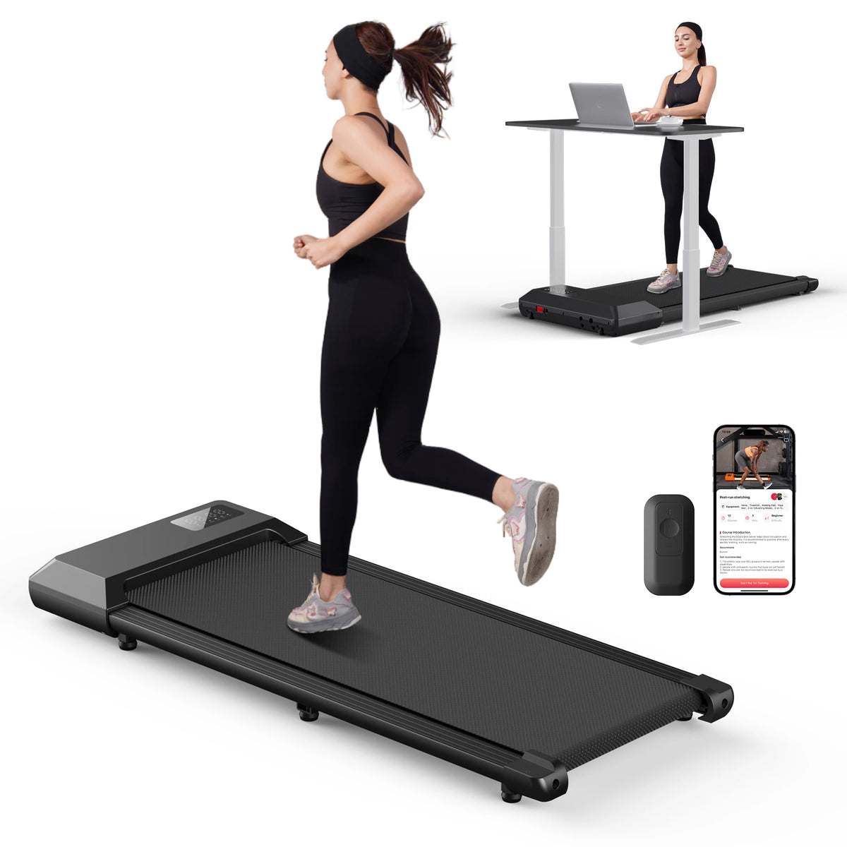 2in1 Walking Running Fitness Exercise Machine 300lbs Treadmill for Home