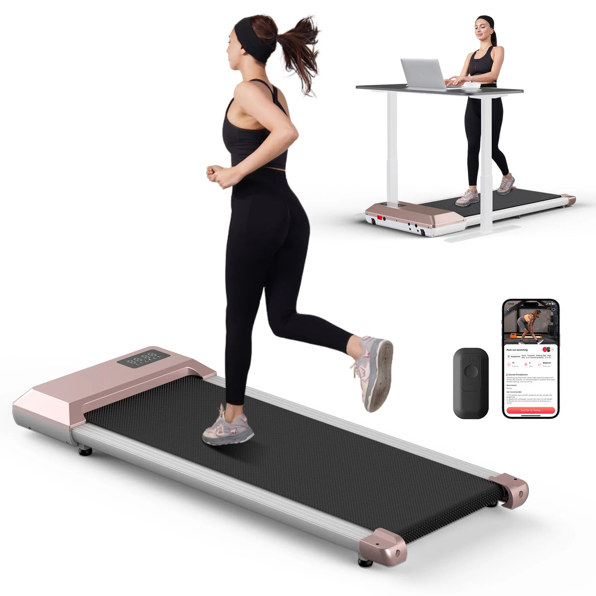 2in1 Walking Running Fitness Exercise Machine 300lbs Treadmill for Home