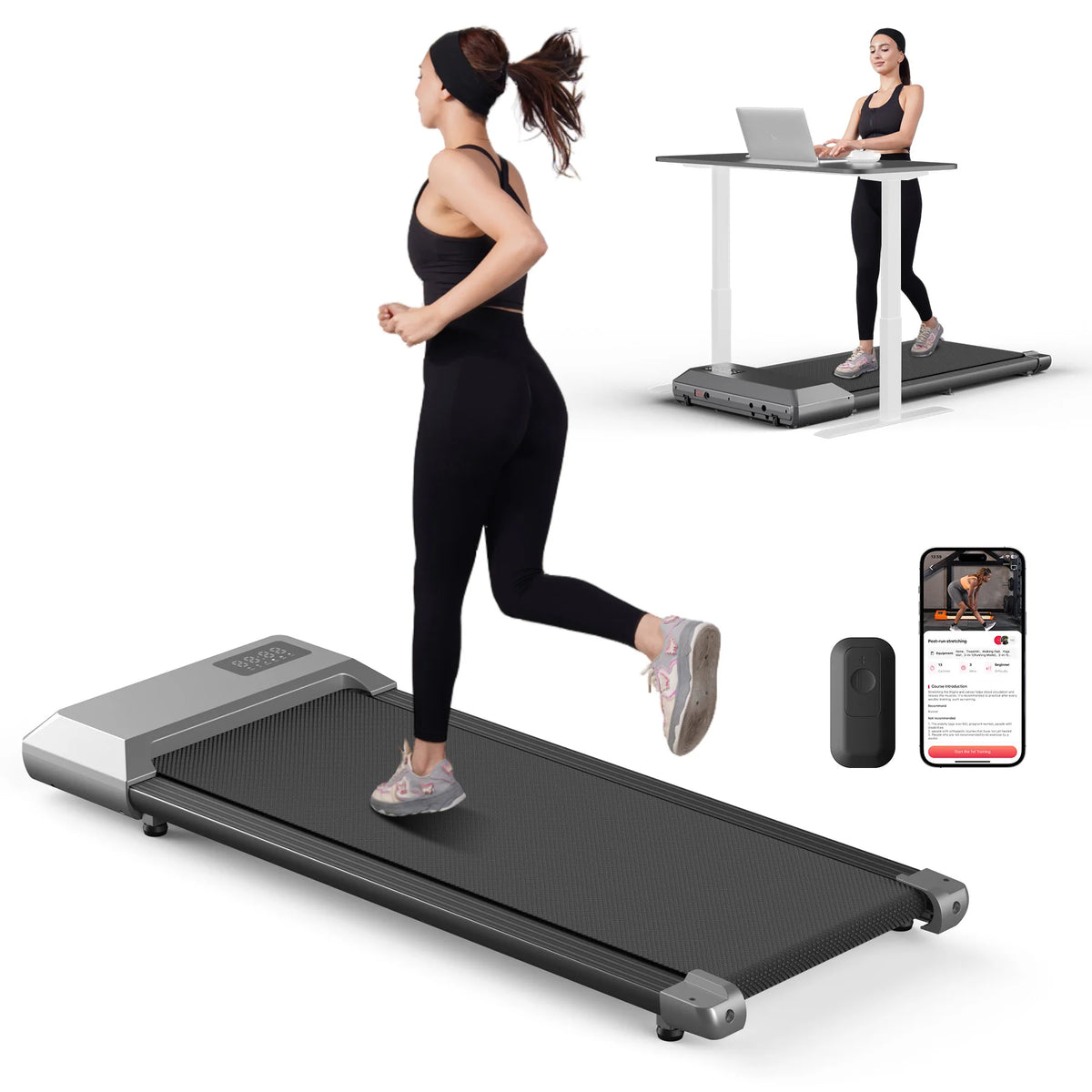 2in1 Walking Running Fitness Exercise Machine 300lbs Treadmill for Home